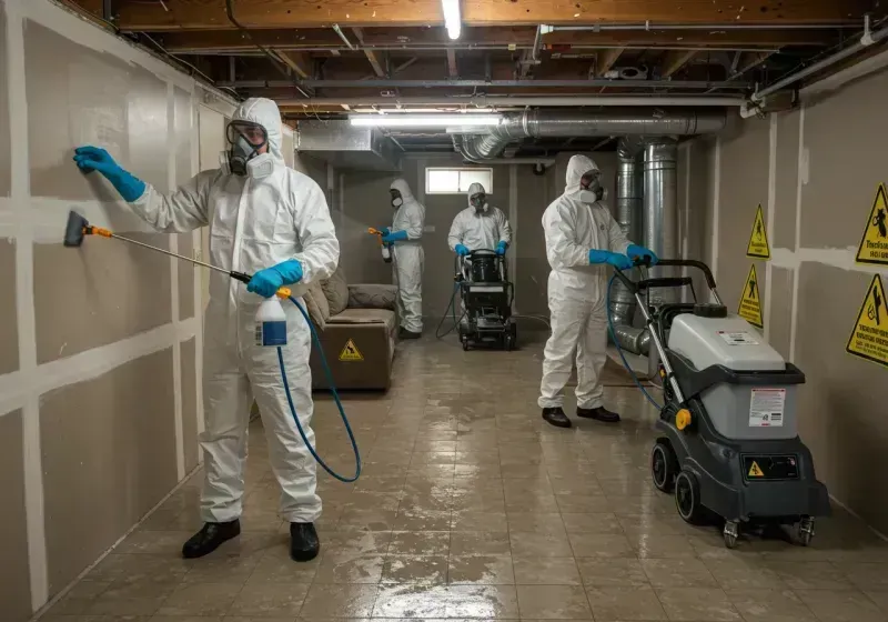 Basement Moisture Removal and Structural Drying process in Rye, NY